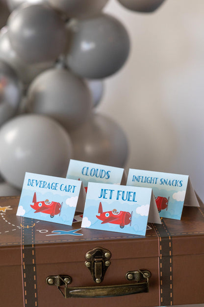 Personalized Airplane Party Bundle - Welcome Aboard entryway sign