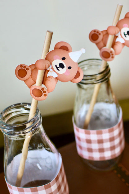 Personalized Teddy Bear Party Bundle - teddy bear straws