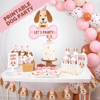 Pink Puppy Birthday Party Bundle